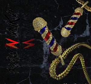 Image of Gold or Silver RAW N UNKUT ICED OUT BARBERPOLE