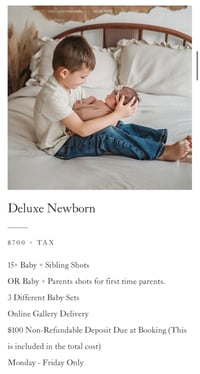 Deluxe Newborn Deposit 