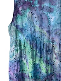 Image 8 of ♻️ UPCYCLED 1X PLUS 100% Cotton Eyelet Dress in Mermaid Watercolor