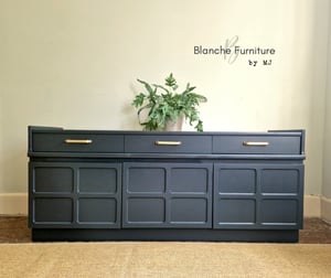 Image of Large Dark Grey Nathan Sideboard with Brushed Brass Handles