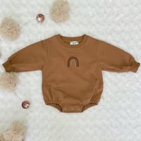 Brown rainbow sweater onesie 