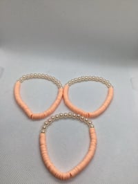 Image 1 of Clay Pearl Beaded Bracelets 