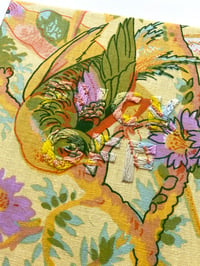 Image 4 of Original Secret Word Embroidery Artwork - “F*** OFF” (Yellow 70s Floral)