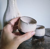 Image 3 of 3 piece Sake set in MOONSTONE (black clay)