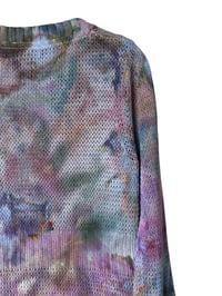Image 7 of ♻️ UPCYCLED M Sweater Cardigan in Earthy Watercolor Ice Dye