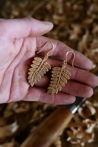 Image 3 of Forest Fern leaf Earrings ~