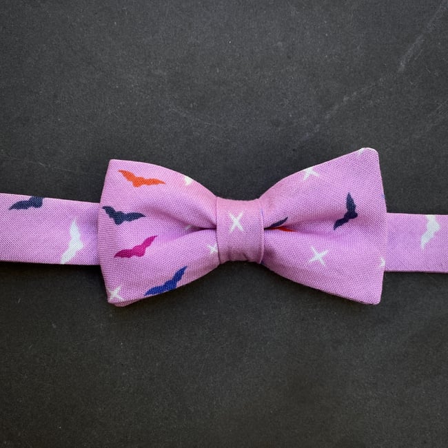 Pink Bats Kids Bow Tie