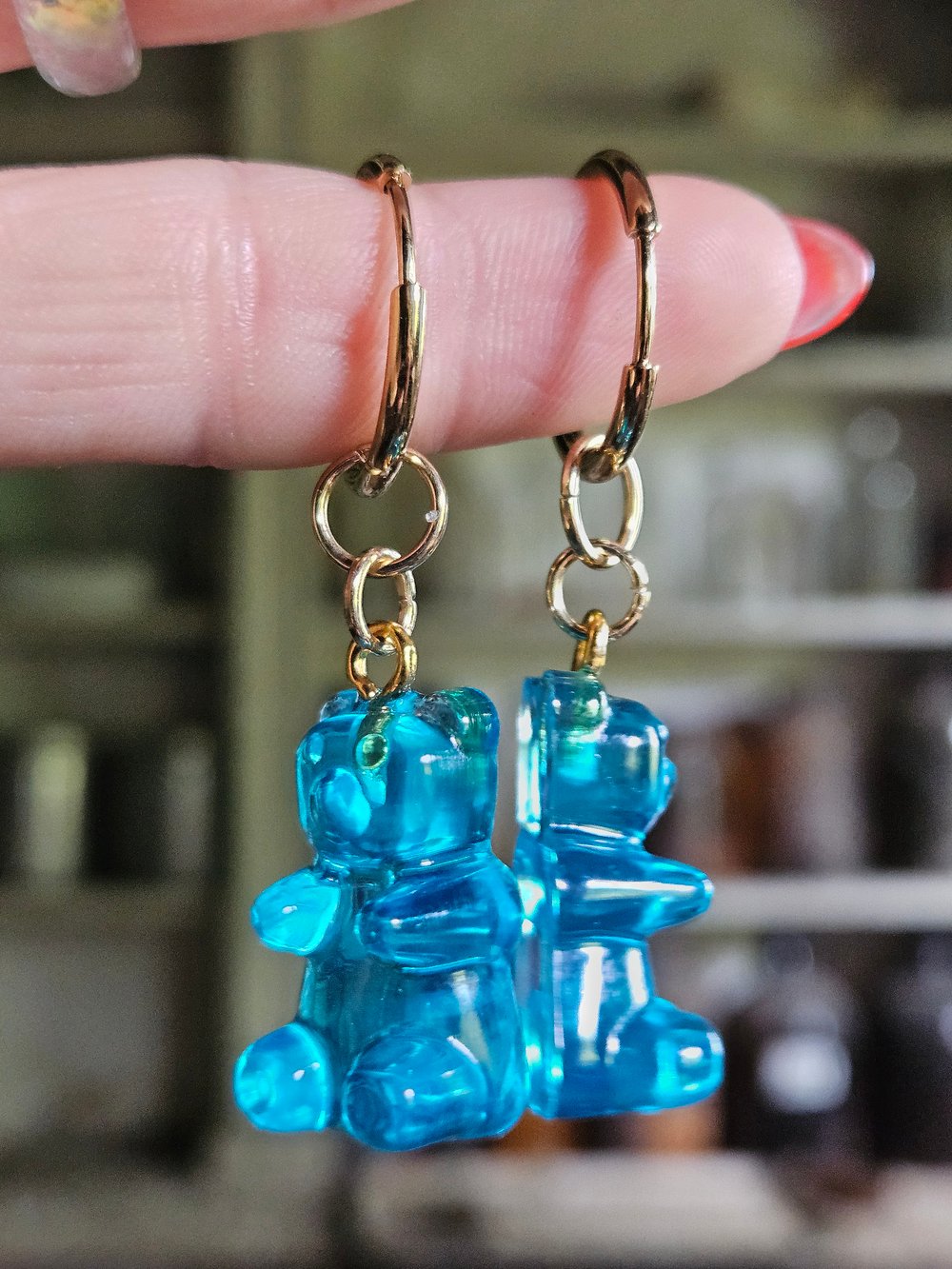 Image of Turquoise Gummy Bear Earrings