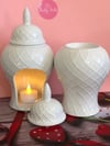 White ceramic coco wax burner 