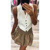 Beige Balloon Mini Skirt 