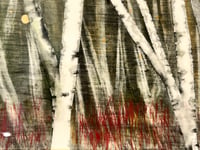 Image 3 of Birch Forest Painted Ceramic Platter- Deanna Hergt- Willmott