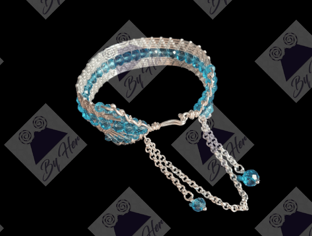 Aqua Chevron Bracelet 