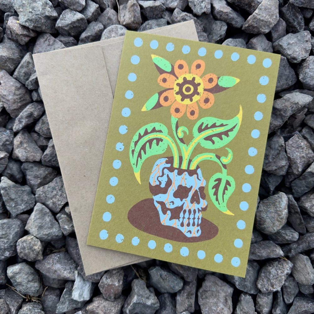 Skull vine greeting card 