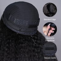 Image 4 of Kinky Straight 3 IN 1 Half Wig Human Hair 