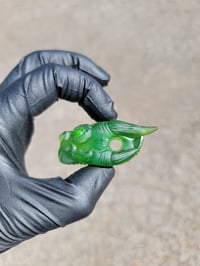 Image 8 of UvSmall size Emerald Green Solid DragonHead Pendant