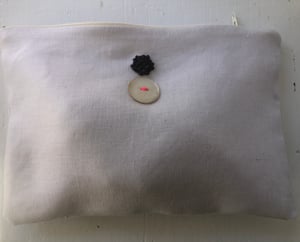 Image of celestine lavender bag with vintage ecru button 