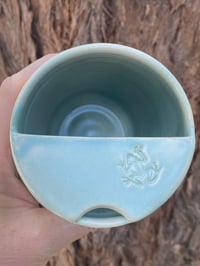 Image 2 of Travel Mug , Green glaze frog stamp