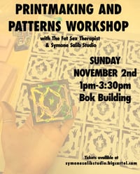 Image 1 of Printmaking and Patterns Workshop with Symone and The Fat Sex Therapist