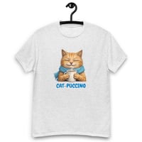 Image 5 of Cat-puccino Cozy Cat Coffee Graphic Unisex T-Shirt