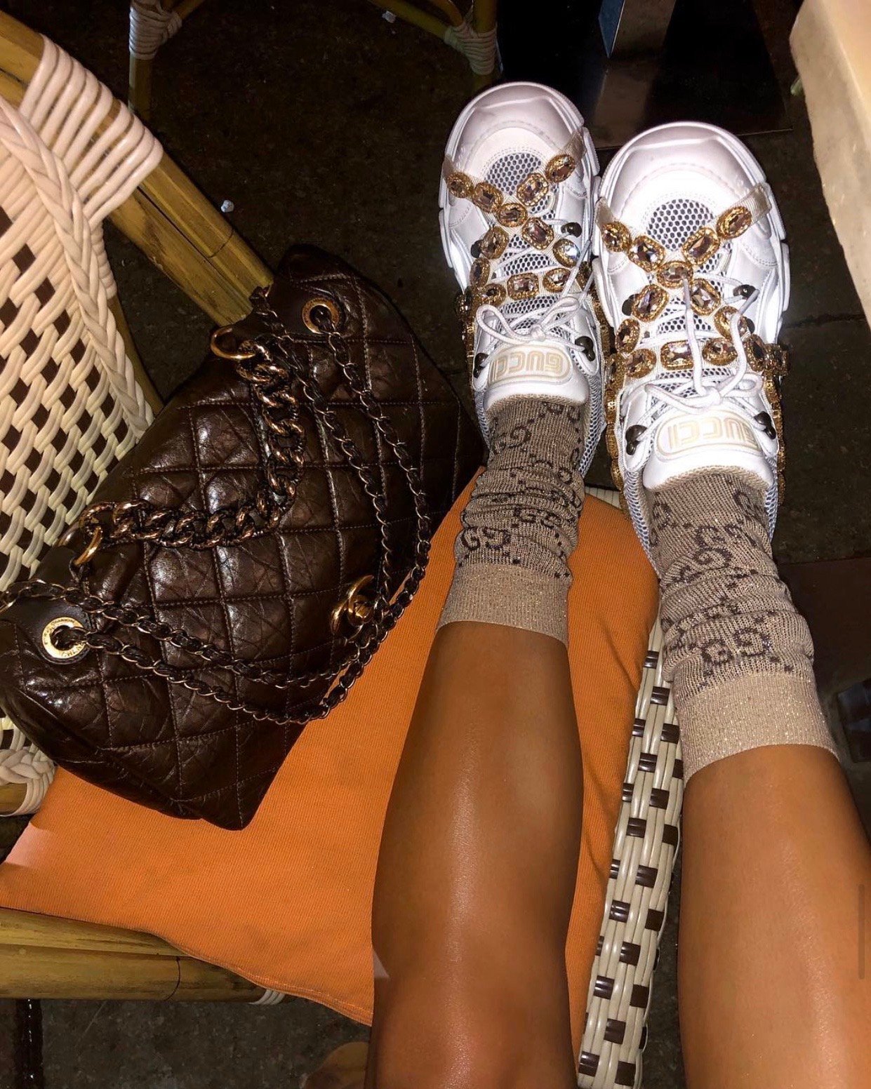Image of GUCCI FLASHTREK SNEAKERS WITH CRYSTALS (EU 41)
