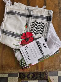 Image 3 of Original Nabulsi Keffiyeh - hand stitched embroidery