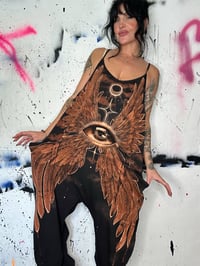 Image 3 of “ANGELIC” CUSTOM BLEACH PAINTED OVERSIZED ROMPER LARGE