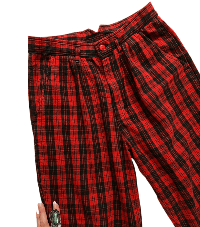 late 70s/ early 80s original punk plaid trousers 