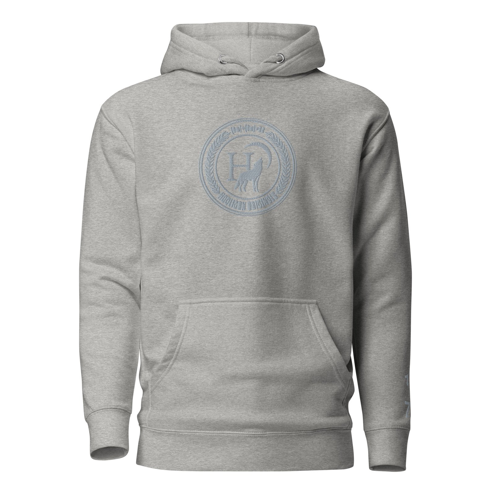 Grey 2025 logo hoodie