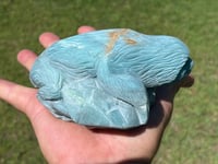 Image 10 of Sloth Carving - Blue Aragonite #2917