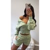 Sage Green Zip Up Hoodie set 