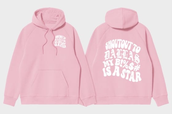 Image of DALLAS STAR HOODIE (PINK/WHT)