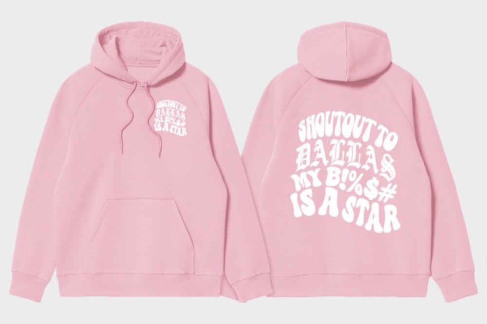 Image of DALLAS STAR HOODIE (PINK/WHT)