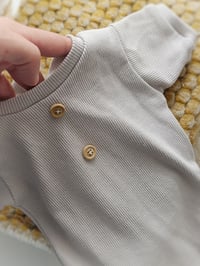 Image 3 of Photo prop | Newborn boys bodysuit for photosession Robbie| cold beige