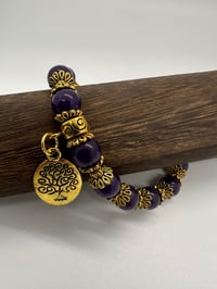 Image 3 of Purple and gold tone bracelet 