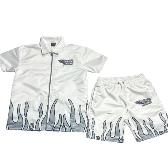 Image of White flame shorts set