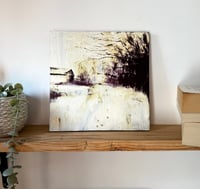 Image 1 of Map of Footprints original oil painting on wooden panel