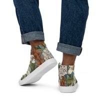 Image 3 of Colorful Botanical Plants Art Nouveau Men’s High Top Canvas Shoes