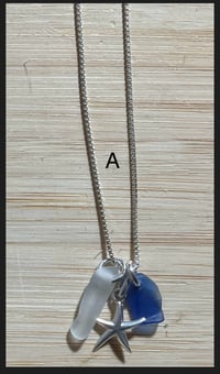 Image 1 of Sterling Silver Necklace with Beautiful Blue Sea Glass *FREE TRACKED SHIPPING*