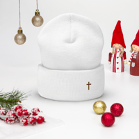 Image 3 of Cuffed Beanie (with cross)