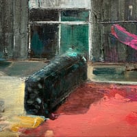 Image 2 of Painting / maleri / "ISLANDS BRYGGE – Malerdrømme og tankestreger – Skolegården II" / 50x60 cm