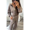 Mocha Cropped Zip Up Tracksuit 