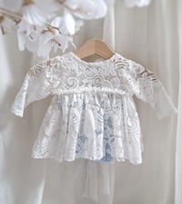 Image 1 of Newborn girls dress for photo shoots | Bella | blue and white| photo props