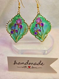 Image 5 of Handcrafted Resin Iris Earrings 