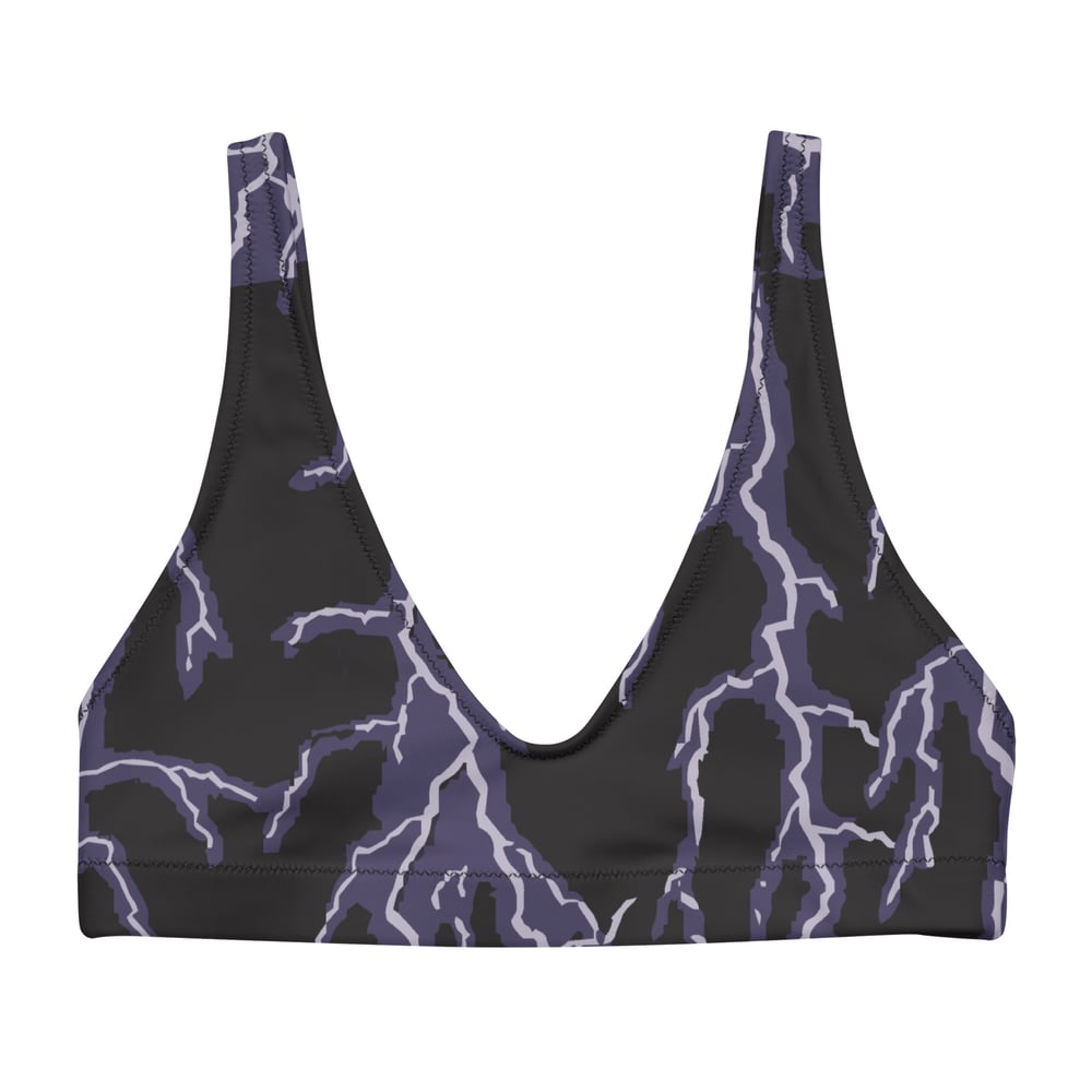 Lightning bolt padded bikini top