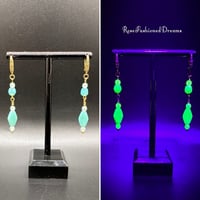 Image 5 of Uranium Glass Beaded Earrings