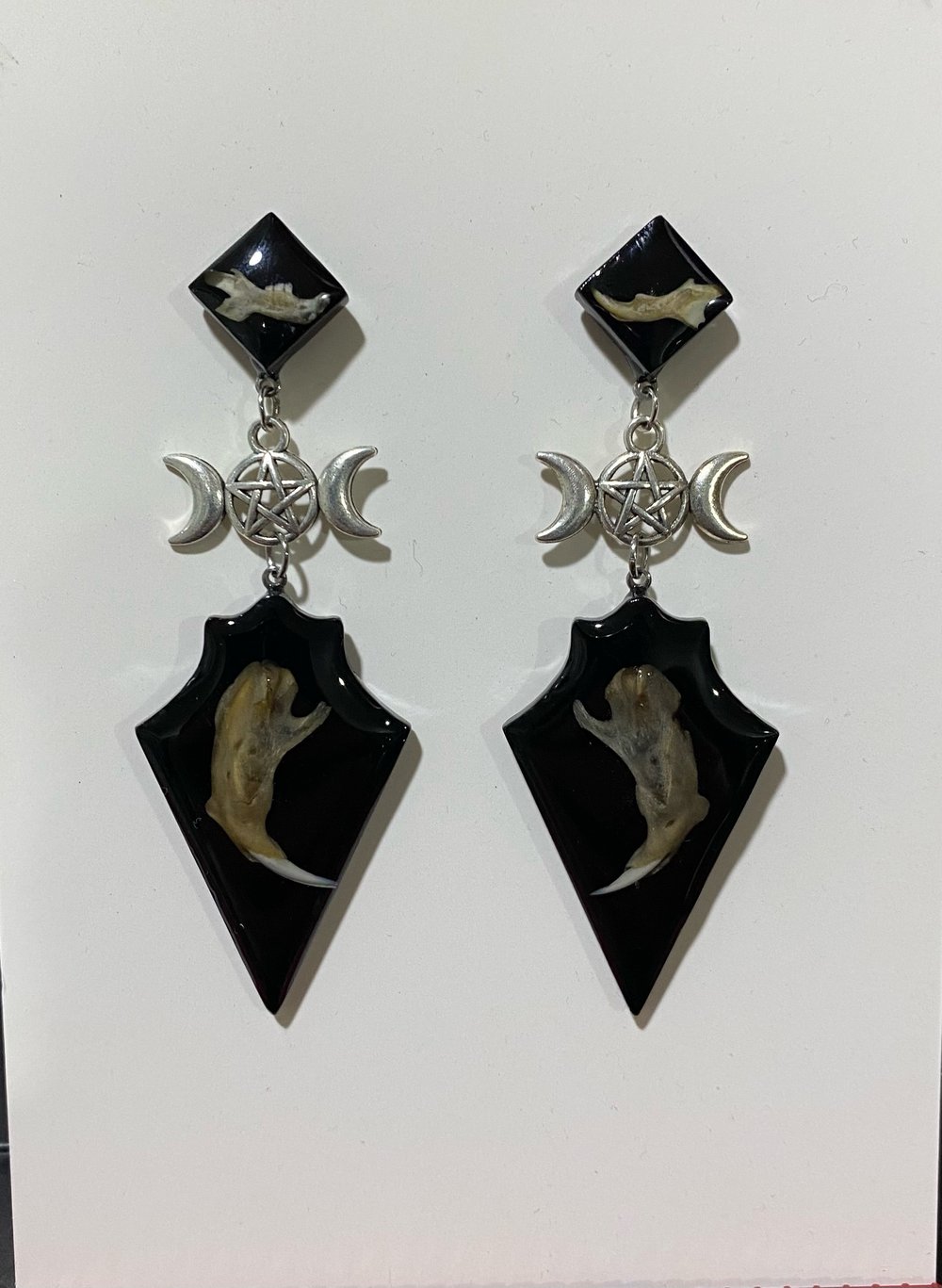 Moon goddess jawbone earrings 