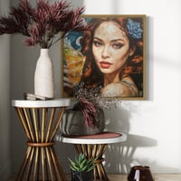 Image 4 of Kintsugi cocktail girl 20x20” canvas print 