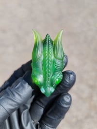 Image 3 of UvSmall size Emerald Green Solid DragonHead Pendant