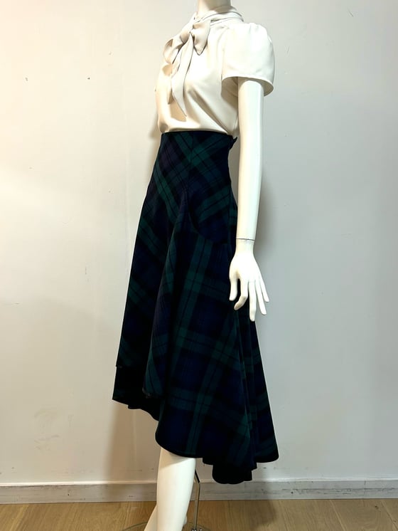 Image of Pure Wool Tartan Waterfall Skirt