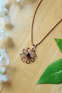 Image 1 of Copper + Hematite Flower Necklace